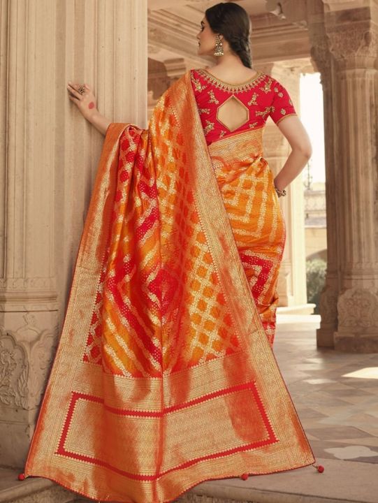 Bewitching Orange Zari Weaving Silk Festival Wear Saree🌷 uploaded by Rajershi Store on 6/17/2022