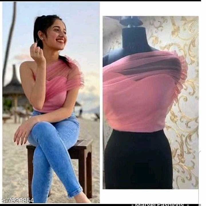Women's solid pink crepe top uploaded by business on 11/3/2020