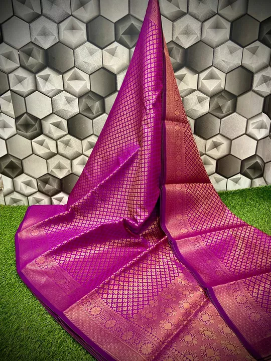 Banarsi fancy copper zari broct katan soft silk sarees available  uploaded by Zainab fatima sarees on 6/17/2022