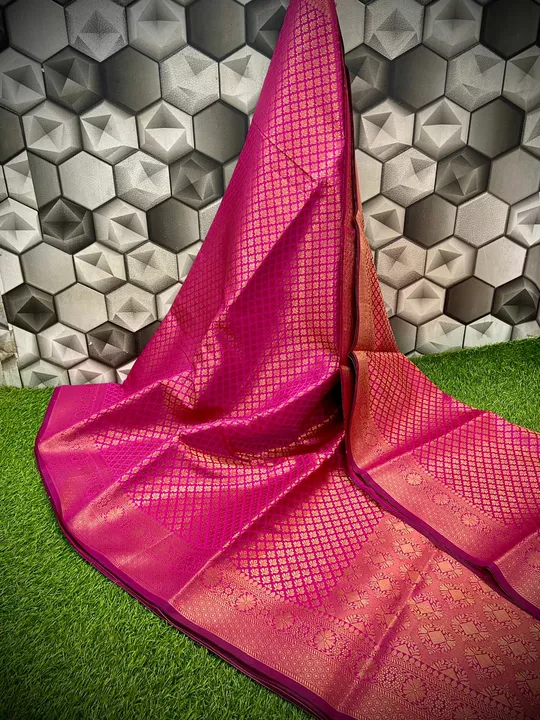 Banarsi fancy copper zari broct katan soft silk sarees available  uploaded by Zainab fatima sarees on 6/17/2022