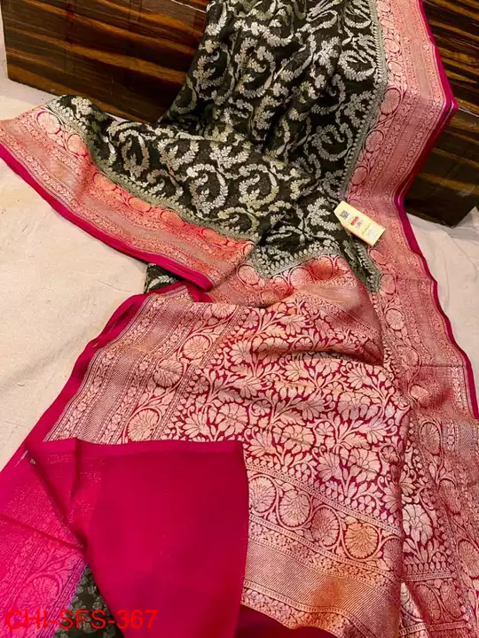 Banarsi fancy daybal semi Georgette sarees available  uploaded by Zainab fatima sarees on 6/17/2022