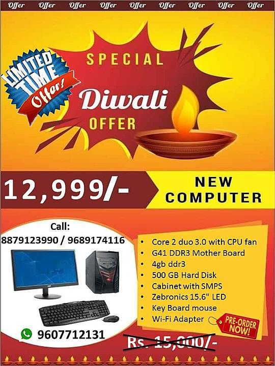 Desktop Computers Diwali Festival Offer uploaded by business on 11/3/2020