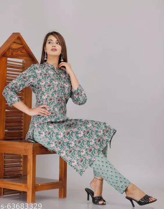 Product image with price: Rs. 395, ID: cotton-kurti-with-stylish-pant-d51dc46f