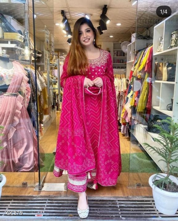 Anarkali kurti with duppta in pant palazzo set uploaded by business on 6/18/2022