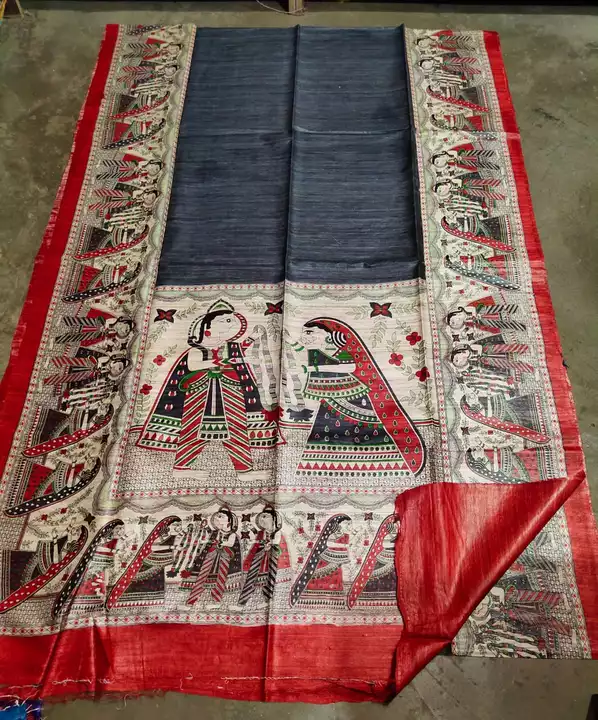 Post image Attractive Collection's Pure Handloom Tasser silk saree Madhubani print 💯%pure silk saree Saree length 5.50mtr Blouse 1mtr Running Best Quality 👌