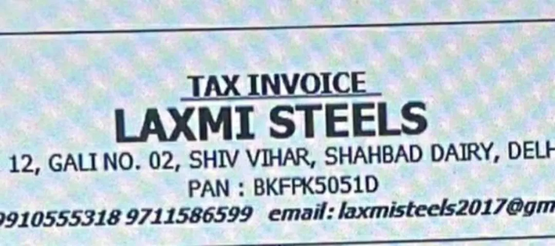 Visiting card store images of Laxmi steels