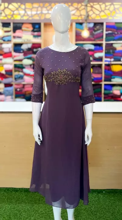 Heavy georgette Hand work kurtis  uploaded by business on 6/18/2022