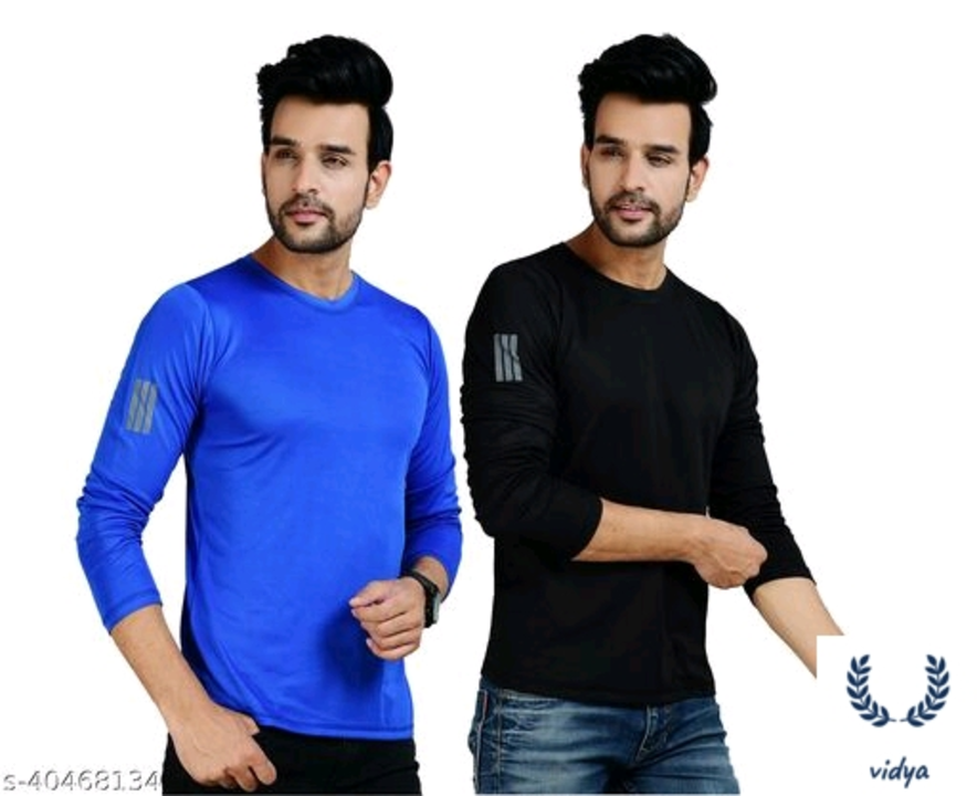 Catalog Name:*Pack of 2 Comfy Modern Men Tshirts* Fabric: Polyester Sleeve Length: Long Sleeves Patt uploaded by vidya collection on 6/19/2022