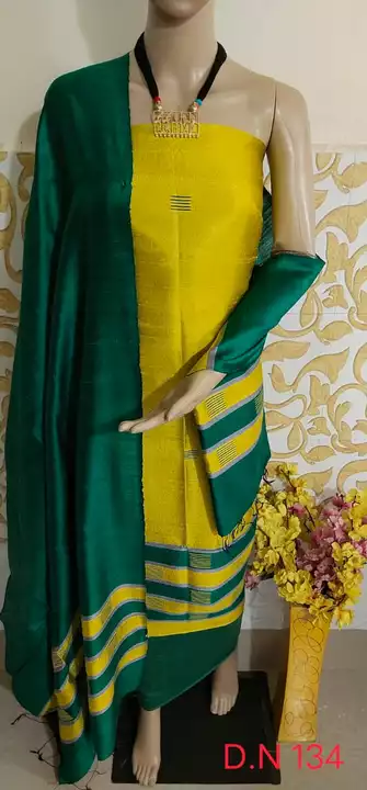 Post image Latest Collection Raw Silk suit 💯% pure silk suit Handloom silk suit Top - 2.5mtr Bottom  - 2.5mtr Dupatta  - 2.5mtr Best Quality 👌
