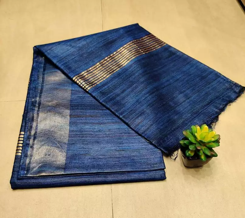 Post image Handloom Tasser Ghicha Saree 💯% pure silk saree Beautiful zari border Saree length- 5.50mtr Blouse- 1mtr Running Best Quality 👌