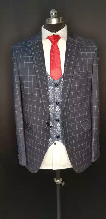 5 pics suit checks blazer printed waistcoat  uploaded by business on 6/19/2022