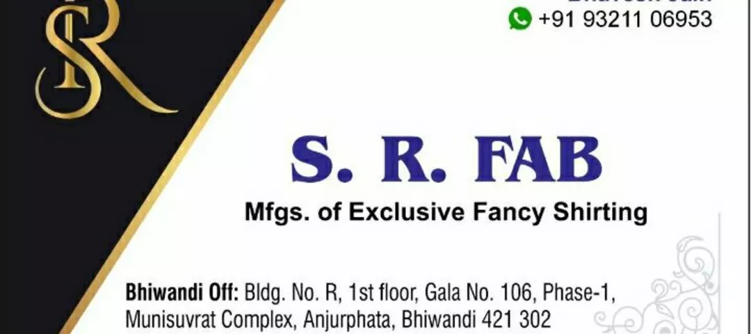 Visiting card store images of S.R. Fab