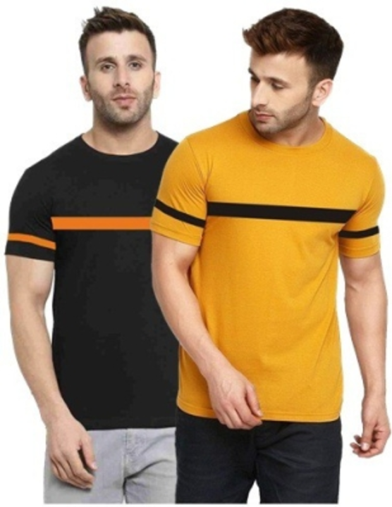 Color Block Men Black, Yellow T-Shirt
 uploaded by business on 6/20/2022