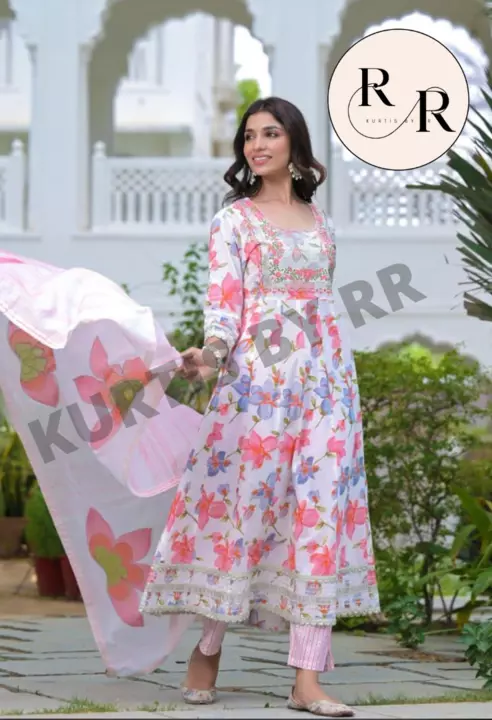 HS PRINT 3 PC GOWN SET uploaded by Radhey Radhey on 6/20/2022
