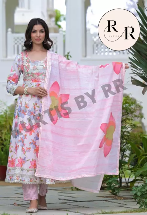 HS PRINT 3 PC GOWN SET uploaded by Radhey Radhey on 6/20/2022