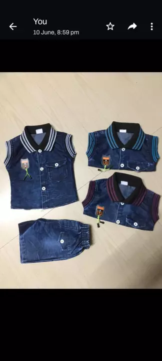 Denim boys set zero size minimum 6 peice  total price 870+ 50 rs shipping charge all over india  uploaded by business on 6/20/2022