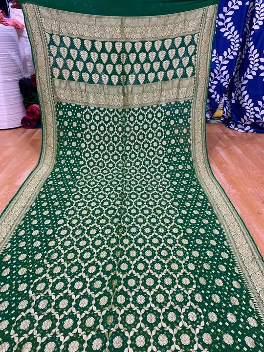 Banarasi Pure handwoven khaddi Georgette Bandhej Sarees uploaded by Ismaily Arts on 6/20/2022