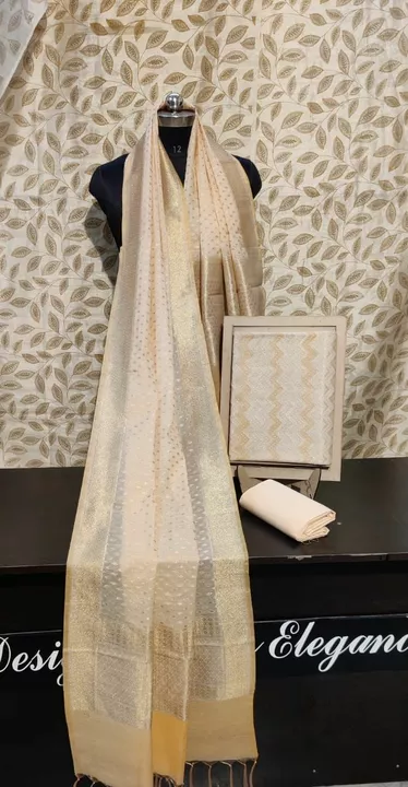 Banarasi Chanderi cotton Chikankari Suits-Dupattas uploaded by business on 6/20/2022
