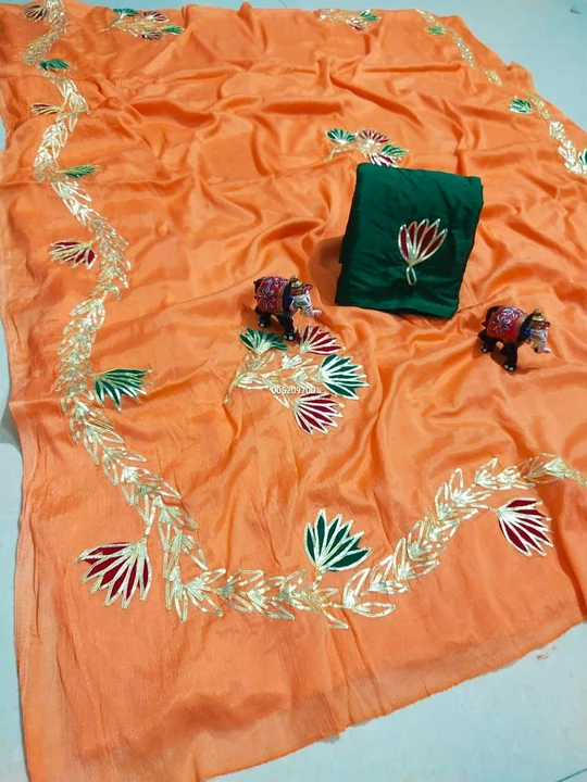 Handmade Gotapatti Work Chiffon Saree uploaded by Shree Ganesh Trades on 6/20/2022