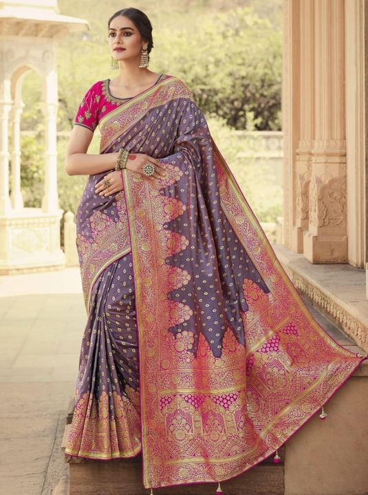 Charming Light Purple Zari Weaving Silk Festival Wear Saree uploaded by Rajershi Store on 6/21/2022