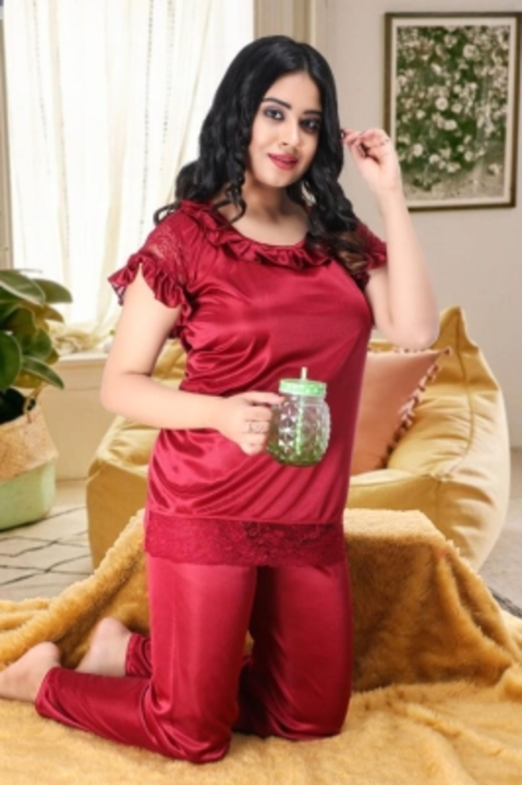 Women Solid Maroon Top & Pyjama Set uploaded by Parveen Oberoi on 6/21/2022