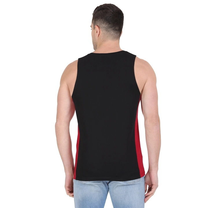 Sryvibe Men Black Cut & Sew Round Neck Sleeveless Vest T-shirt  uploaded by Styvibe Fashion LLP on 6/21/2022