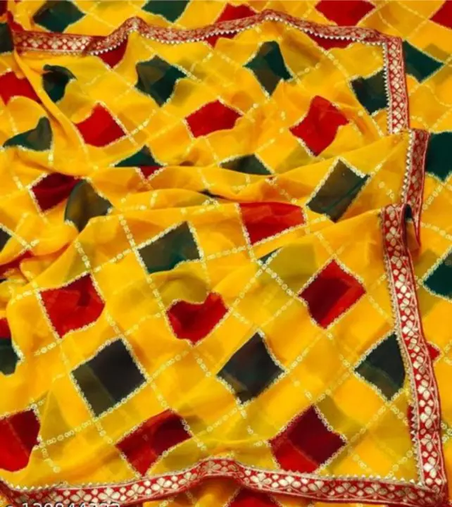 Sqare Yellow Bandhani sarees  uploaded by Goldy Lifestyle  on 6/21/2022
