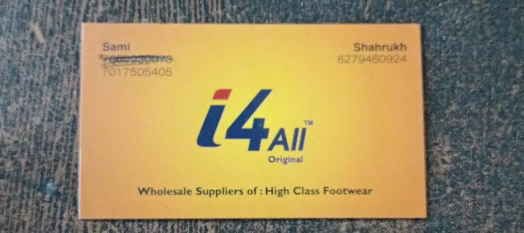 Visiting card store images of i 4 all shoes