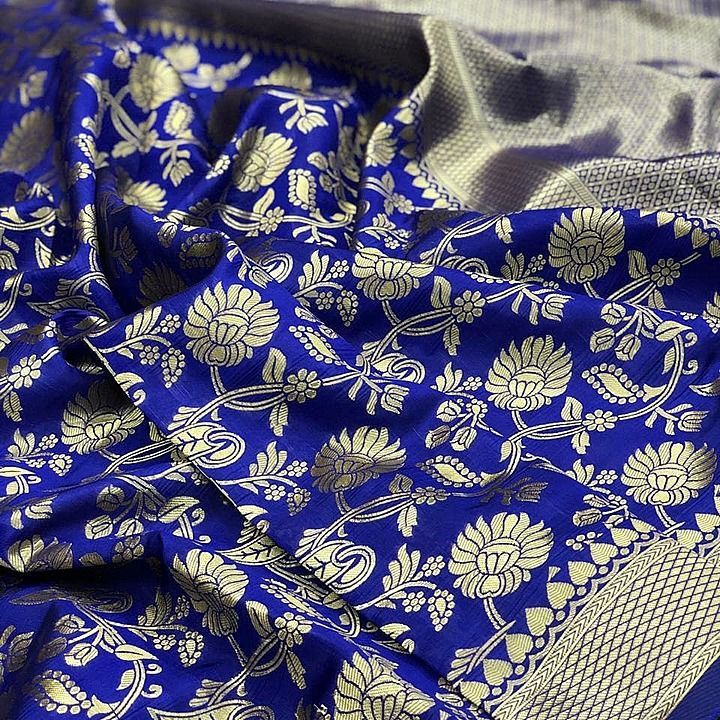 Product image with price: Rs. 750, ID: diwali-special-designer-saree-lunch-hevy-rich-royal-blue-belt-with-gold-weaving-zari-border-82de86b3