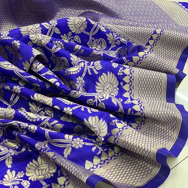 Product image with price: Rs. 750, ID: diwali-special-designer-saree-lunch-hevy-rich-royal-blue-belt-with-gold-weaving-zari-border-d7f74c0b