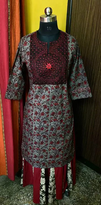 Pure cotton and khadi mix n match hand embroidery kurti uploaded by Saaj Collection on 6/21/2022