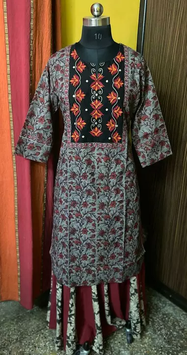 Pure cotton and khadi mix n match hand embroidery kurti uploaded by Saaj Collection on 6/21/2022