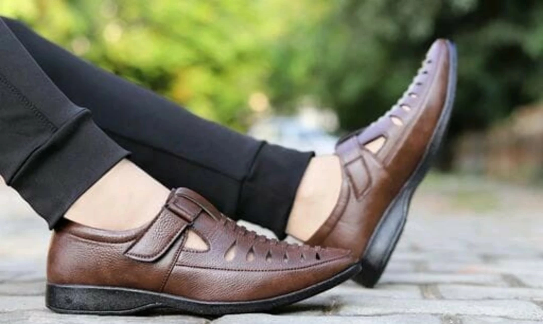 Lazy21 Synthetic Leather Brown 🟤🤎 Men Comfort 🤩 Stylish Velcro Men Daily Wear Roman Sandals  uploaded by www.lazy21.com on 6/22/2022