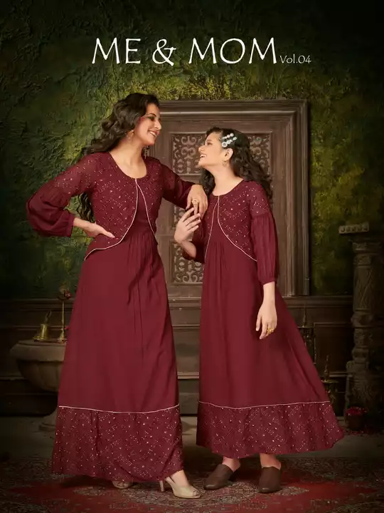 *New Launching*

😍 *Mother-Daughter combo of Mother Embroidery with Sequance Gown and Daughter Embr uploaded by All in one on 6/22/2022