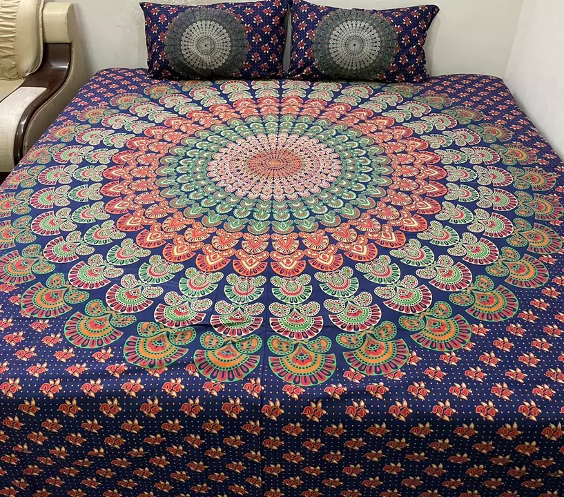 Product image with price: Rs. 590, ID: pure-cotton-mandala-bed-sheet-7e3623fe