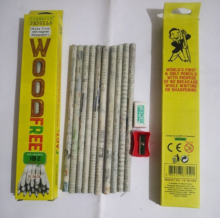 Woodfree Extra Dark HB2 Pencils (Pack of 10nos) uploaded by KAZ Eco Friendly Products on 11/5/2020