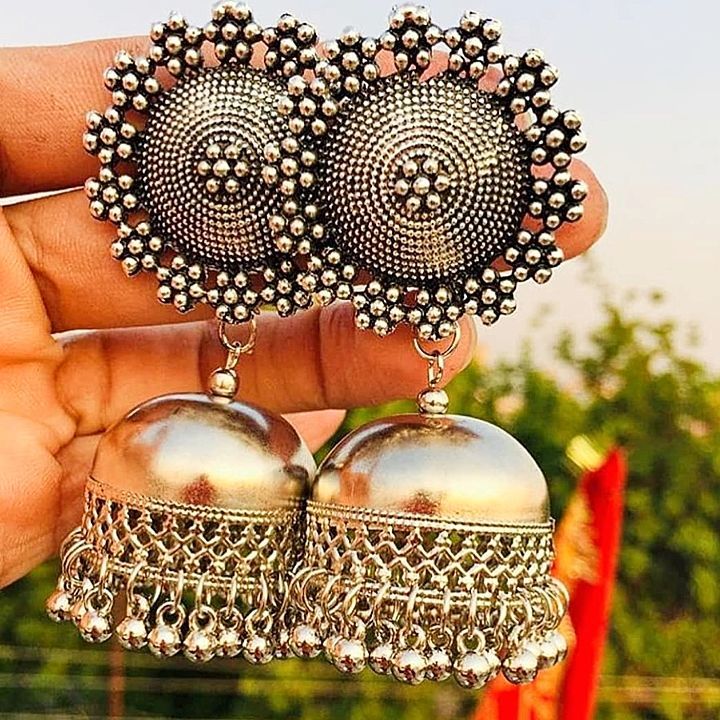 Silver Oxidised Jhumka Stud Earrings uploaded by business on 11/5/2020