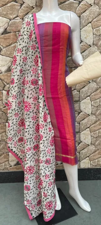 Post image Top 2:50 South jaiquard SilkBottom CottonDupatta Silk katha embroidery Shipping charges 100 rs Hurry up few are left