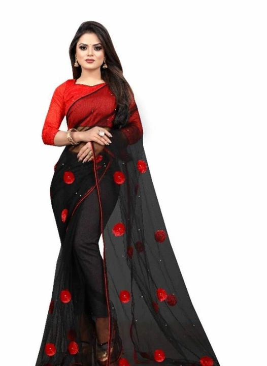 Stylish net sharee with Blouse. uploaded by business on 6/23/2022
