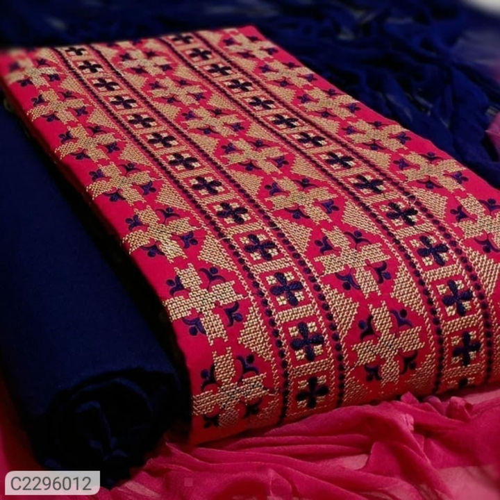 Product image of Latest Embroidered Cotton Dress Material\Suit , price: Rs. 765, ID: latest-embroidered-cotton-dress-material-suit-2ce95fc5