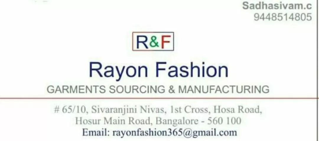 Visiting card store images of Rayon Fashion