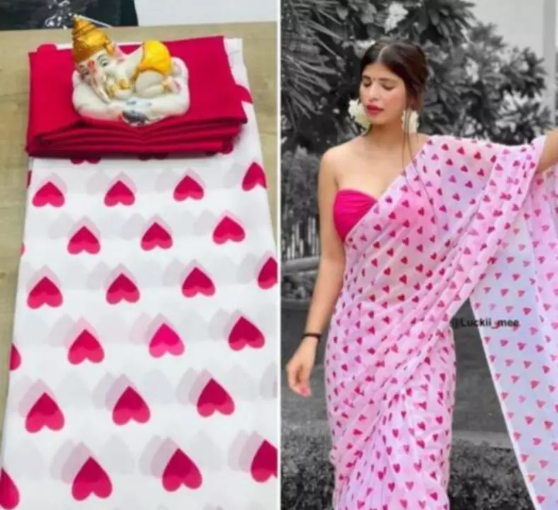 Love Heart Georgette Saree uploaded by Goldy Lifestyle  on 6/23/2022