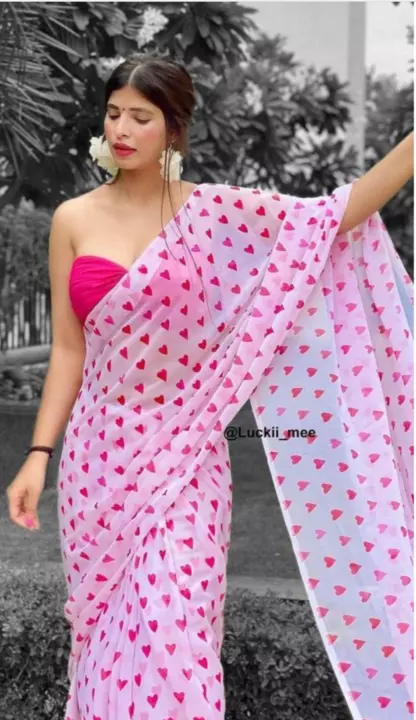 Love Heart Georgette Saree uploaded by Goldy Lifestyle  on 6/23/2022
