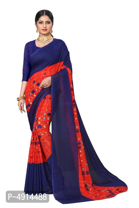 Georgette Printed Daily Wear Saree With Blouse uploaded by A H Fashion on 6/24/2022