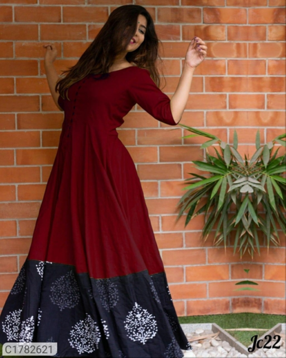 *Catalog Name:* Beautiful Solid  Rayon Floor Length Kurti With Printed Border

*Details:*
Descriptio uploaded by business on 6/24/2022