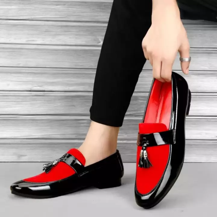 Lazy21 Synthetic Leather Black 🖤 And Red ♥️ Men Comfort And Fashionable Slip On Loafers For Men 🥳 uploaded by .lazy21.com on 6/24/2022