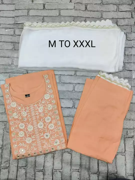 Post image *VC PRESENT PREMIUM QUALITY KURTI PANT SET WITH BEAUTIFUL EMBROIDERY WORK ON YOKE FOR WOMEN'S 😍😍*
*KURTI LENGTH __42**PANT LENGTH __38*
*SIZE __MANTION ON PICTURE*
*BEST PRICE __649 ONLY*
*SHIPPING FREE 😍😍*
*NOTE __COD ALSO AVAILABLE 😍😍**ONLY 25RS EXTRA ON PER PIECE 🪄🪄*
*LIMITED STOCK**HURRY UP*