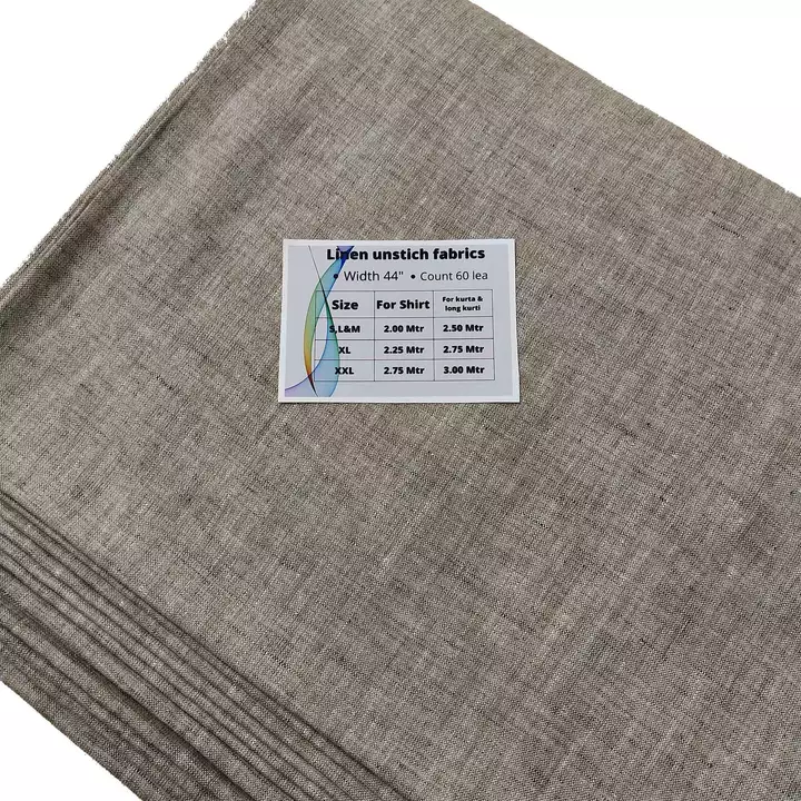 Handloom 100% linen fabric Lea 60, width 44 inch uploaded by business on 6/24/2022