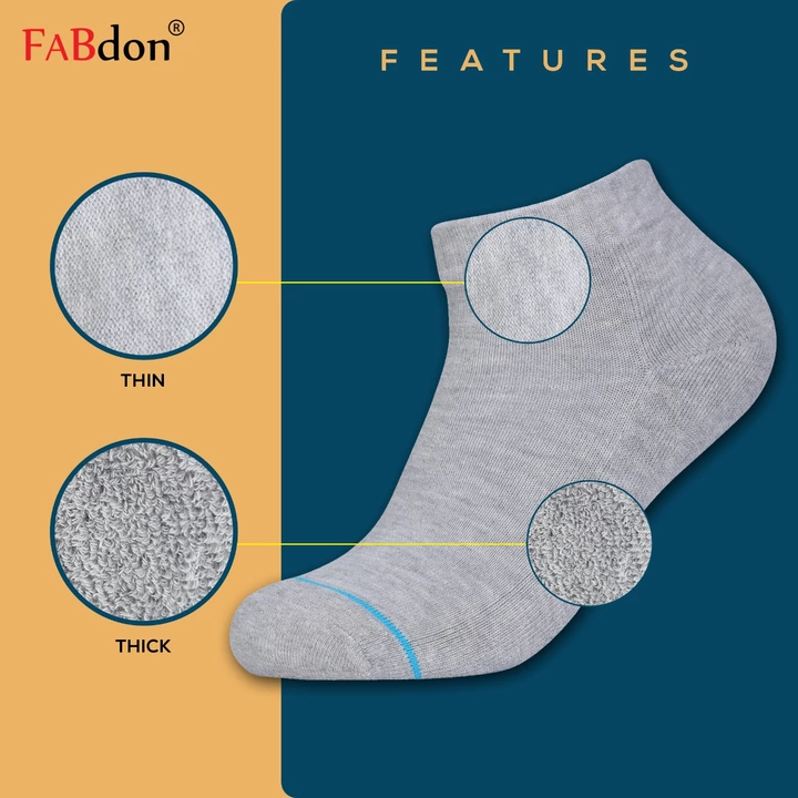 FABdon Ankle Half Terry Combed Cotton Socks uploaded by Shreebala Enterprise on 6/24/2022