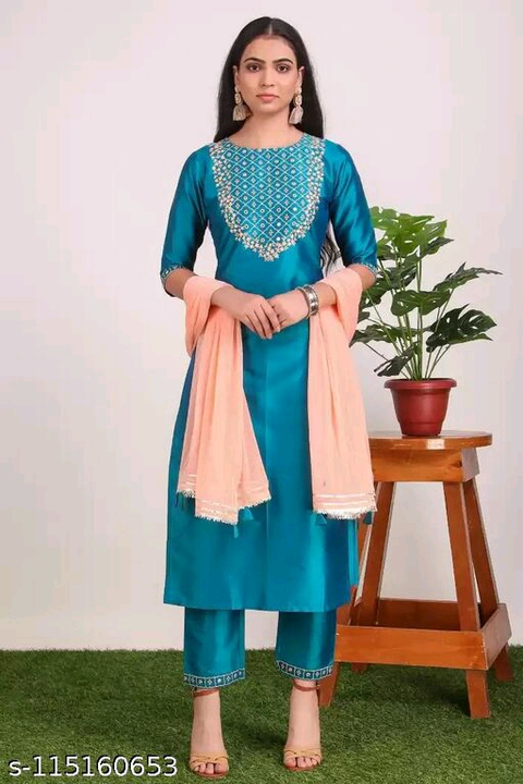 Kurti and pant with dupatta set  uploaded by business on 6/24/2022